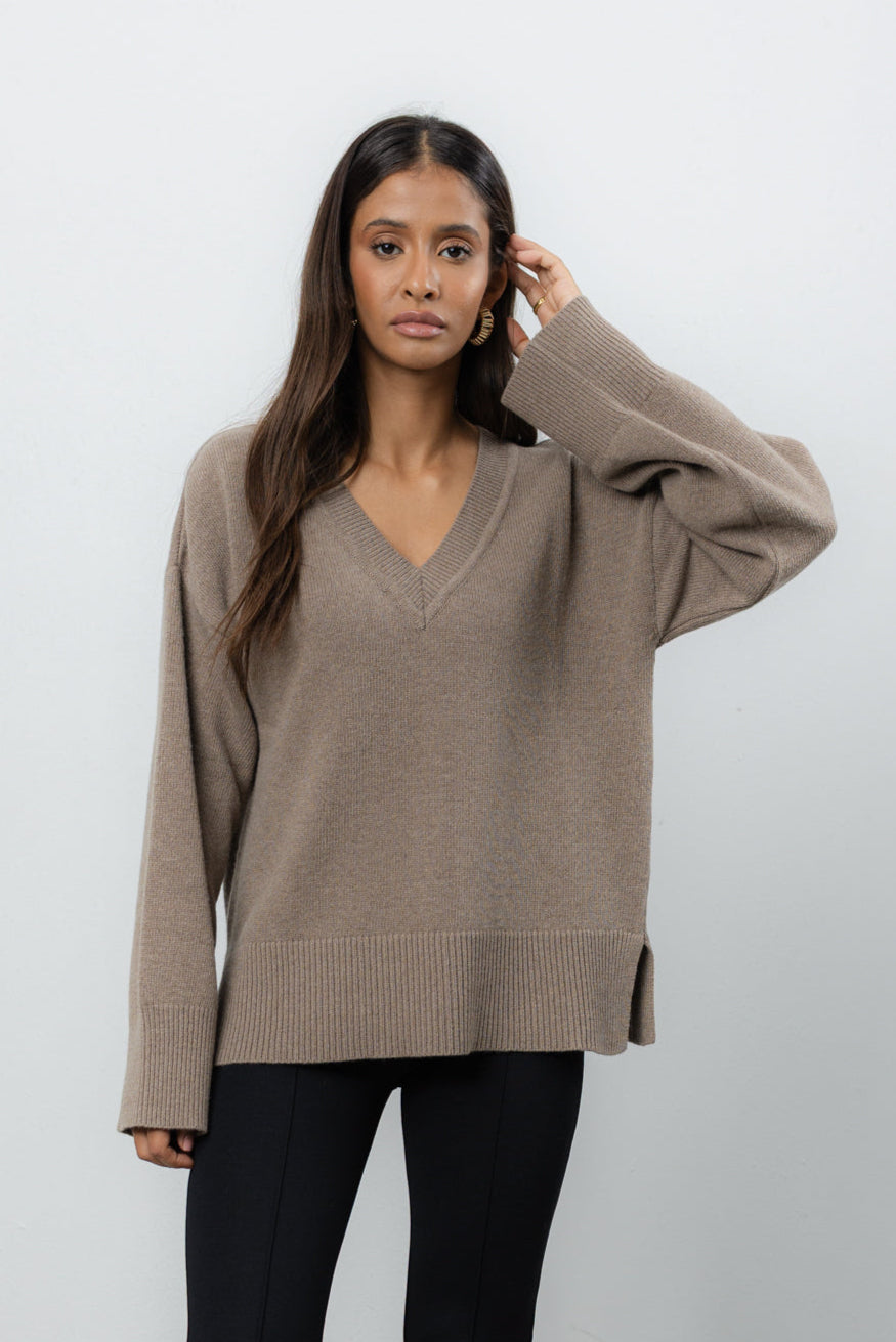 Sweter Vene Taupe Petite