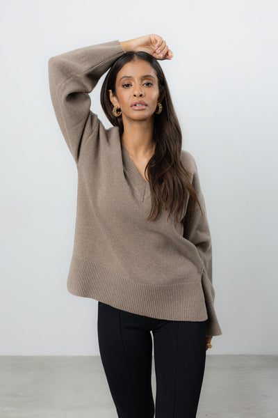 Sweter Vene Taupe Petite