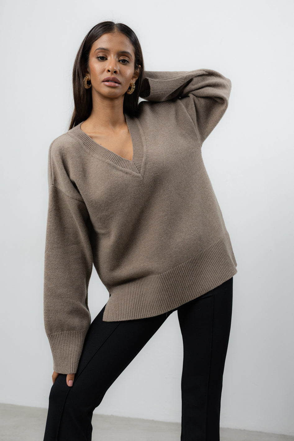 Sweter Vene Taupe Petite
