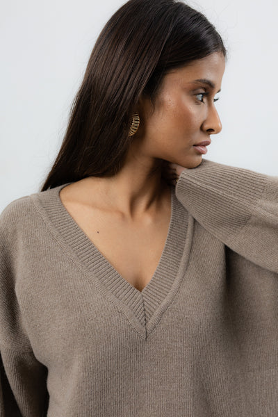 Sweter Vene Taupe Petite