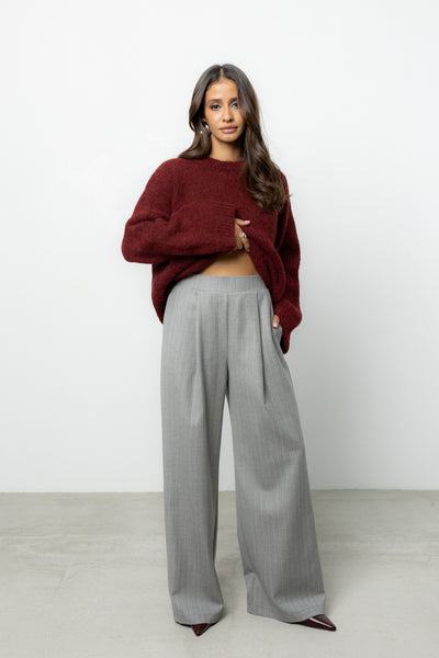 Spodnie Dilas Grey Stripes Wool Petite