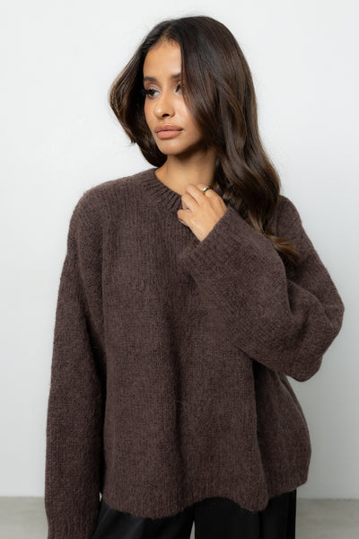 Sweter Ismo Dark Brown Petite