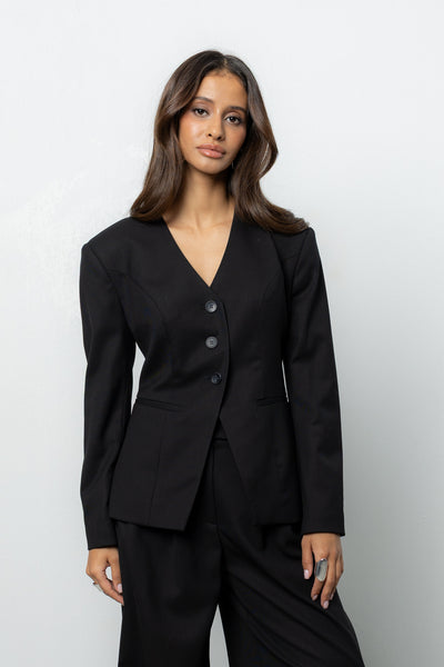 Marynarka Morgan Black Wool Petite