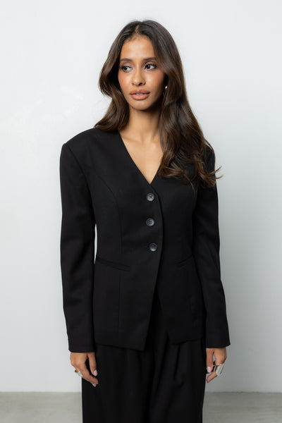 Marynarka Morgan Black Wool Petite