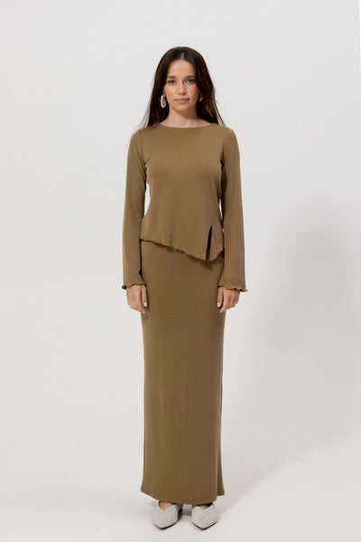 Longsleeve Devon Olive Petite