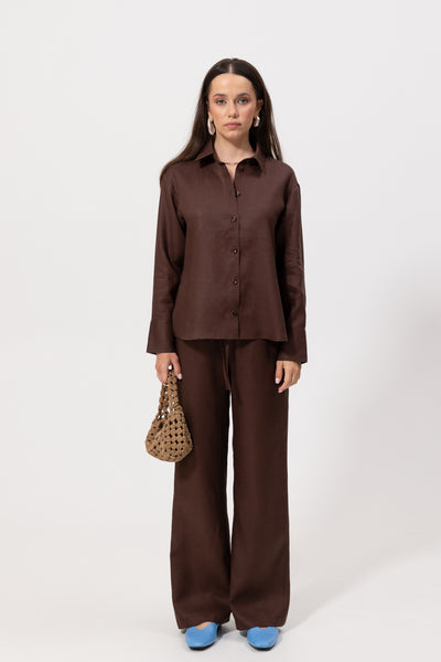 Spodnie Abaro Chocolate Linen Petite