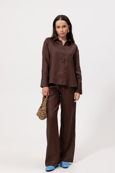 Spodnie Abaro Chocolate Linen Petite