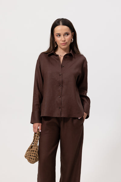 Spodnie Abaro Chocolate Linen Petite