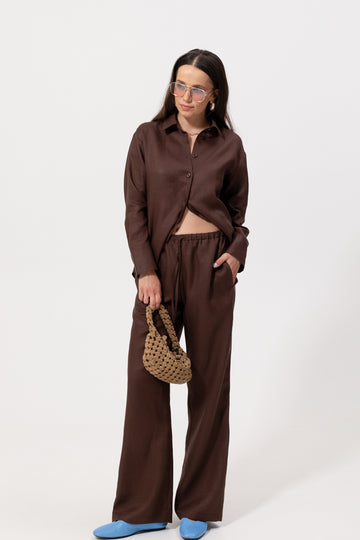 Spodnie Abaro Chocolate Linen Petite