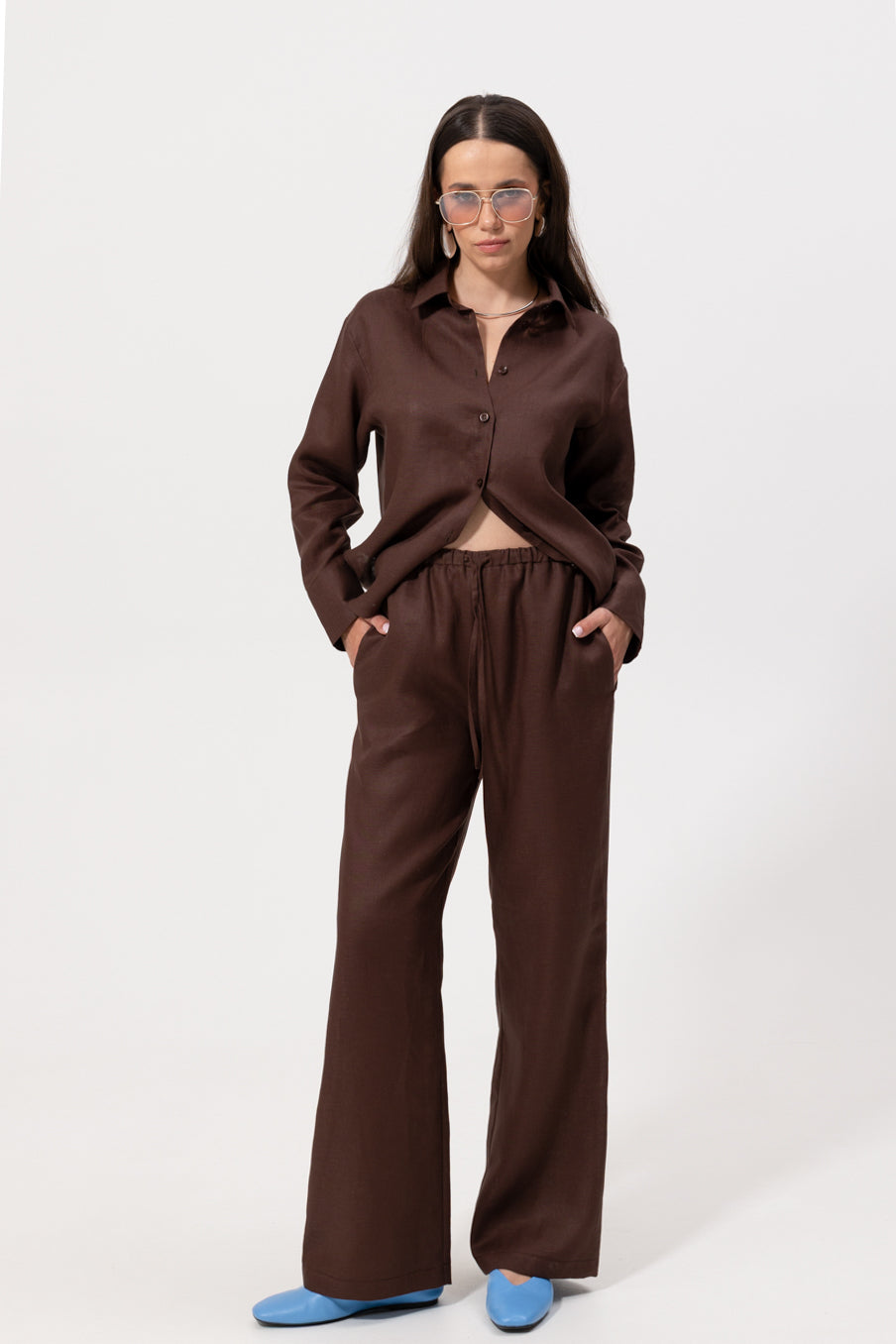 Spodnie Abaro Chocolate Linen Petite