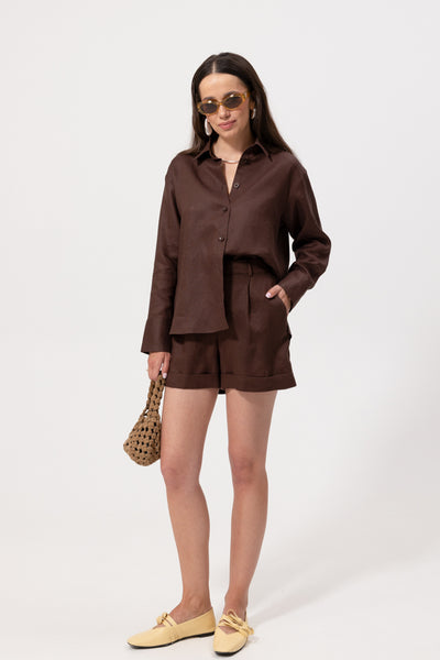 Koszula Isla Chocolate Linen Petite