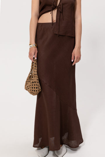 Spódnica Freya Chocolate Linen Petite