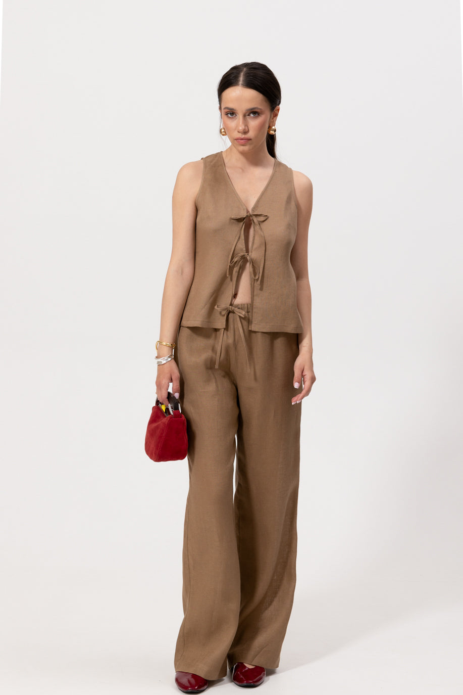 Spodnie Abaro Beige Linen Petite