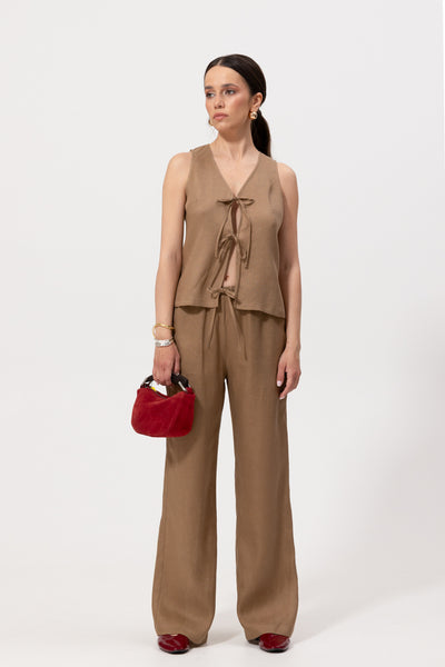 Spodnie Abaro Beige Linen Petite