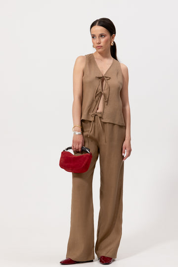 Spodnie Abaro Beige Linen Petite