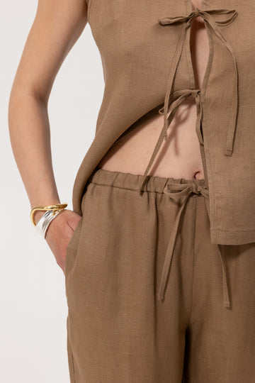Kamizelka Pola Beige Linen Petite
