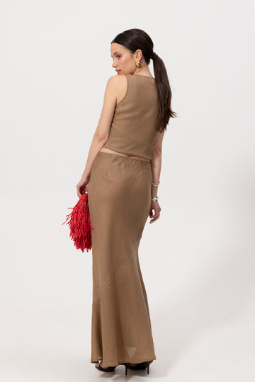 Spódnica Freya Beige Linen Petite