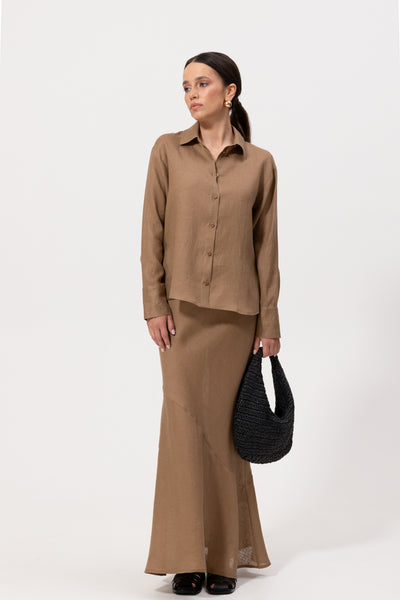 Koszula Isla Beige Linen Petite