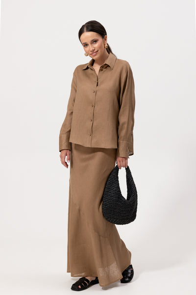 Koszula Isla Beige Linen Petite