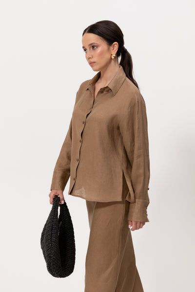 Koszula Isla Beige Linen Petite