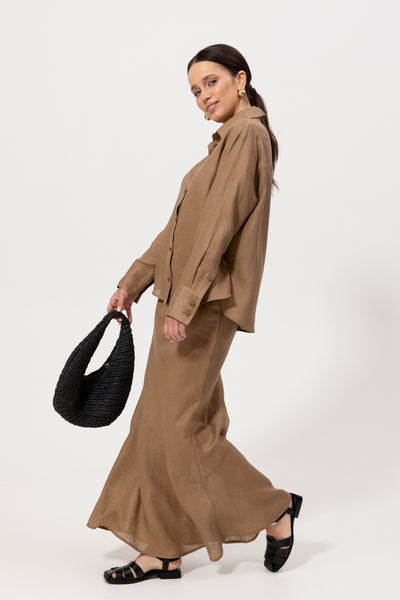 Koszula Isla Beige Linen Petite
