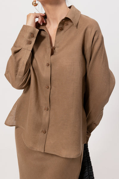 Koszula Isla Beige Linen Petite