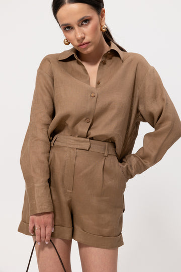 Szorty Nilan Beige Linen Petite