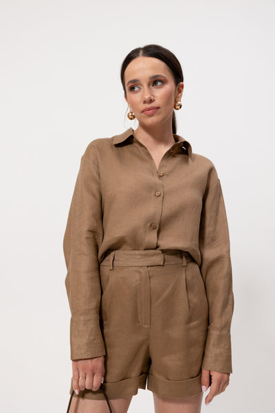 Koszula Isla Beige Linen Petite
