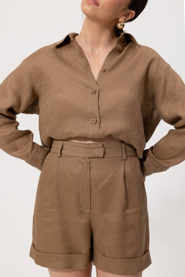 Szorty Nilan Beige Linen Petite