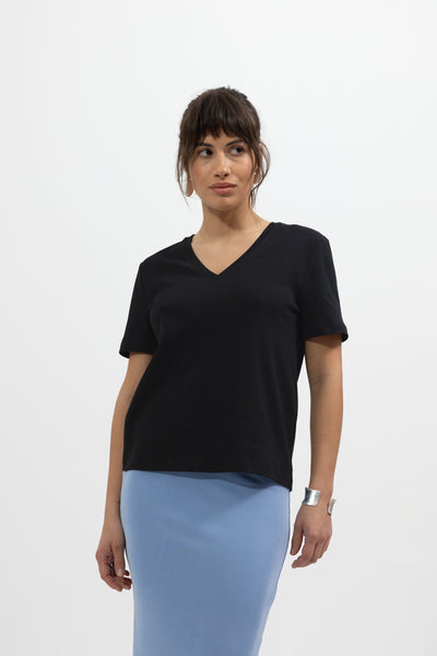 T-shirt Olo Black Petite
