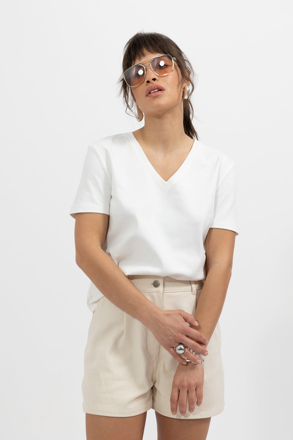 T-shirt Olo White Petite