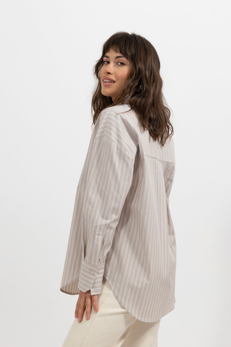 Koszula Menza Stripes Beige Petite