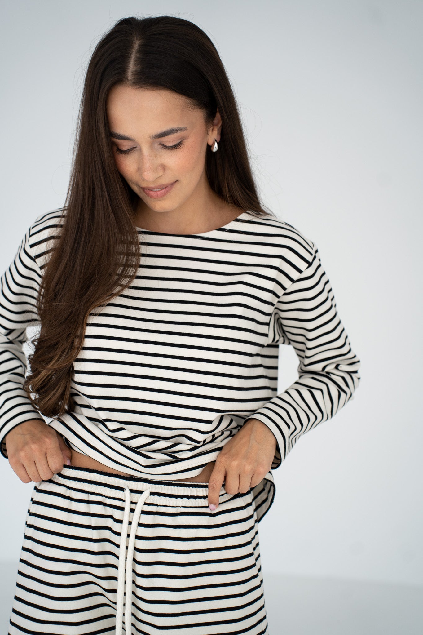 Longsleeve Loren Ecru Stripes Petite