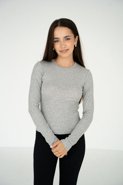 Longsleeve Selmo Grey Melange Petite