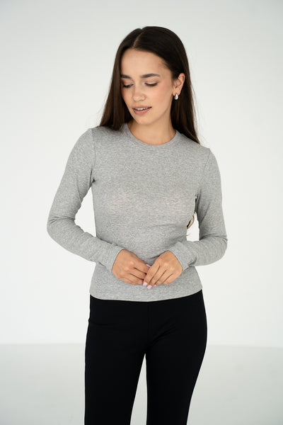 Longsleeve Selmo Grey Melange Petite