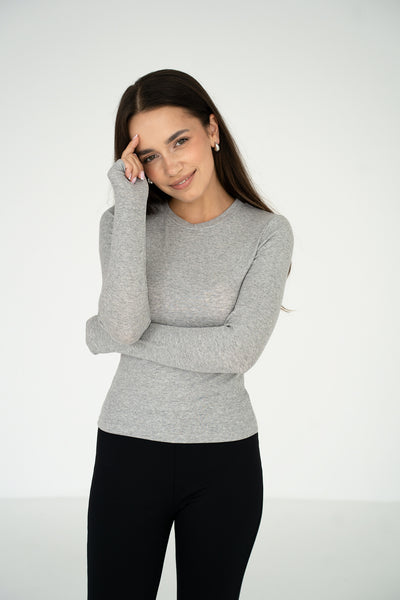 Longsleeve Selmo Grey Melange Petite