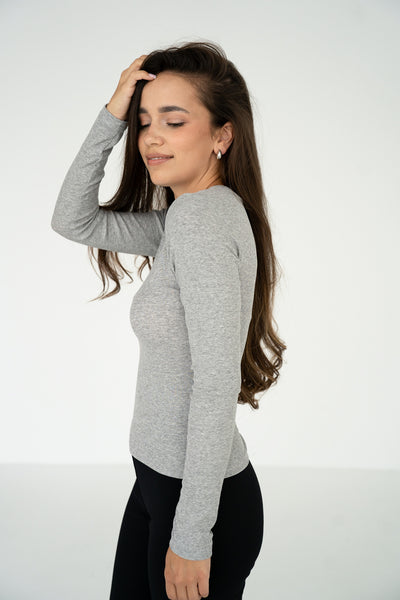 Longsleeve Selmo Grey Melange Petite