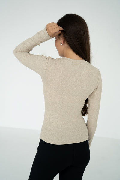 Longsleeve Selmo Beige Melange Petite