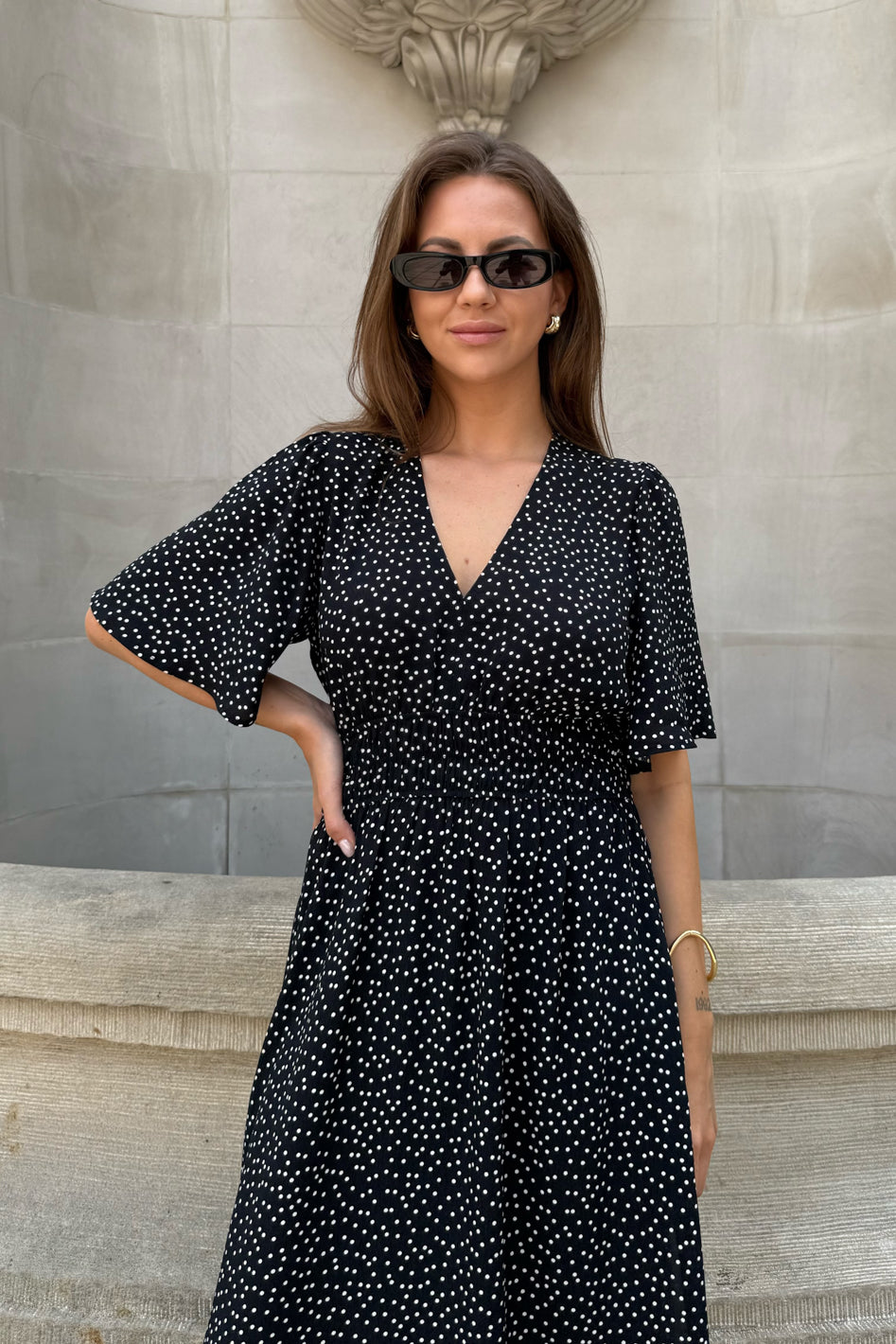 PREORDER - Sukienka Carla Black Dots Petite