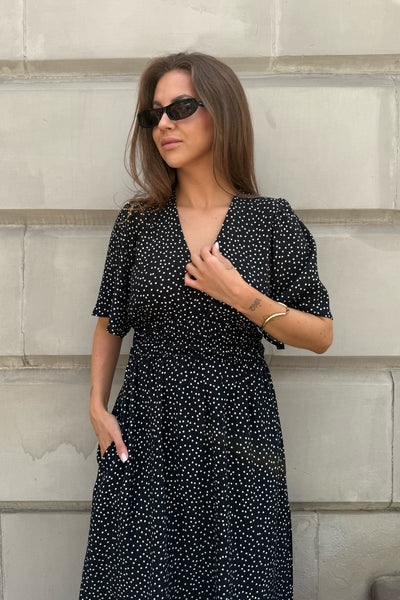 PREORDER - Sukienka Carla Black Dots Petite