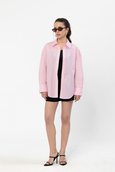 Koszula Menza Stripes Pink Petite