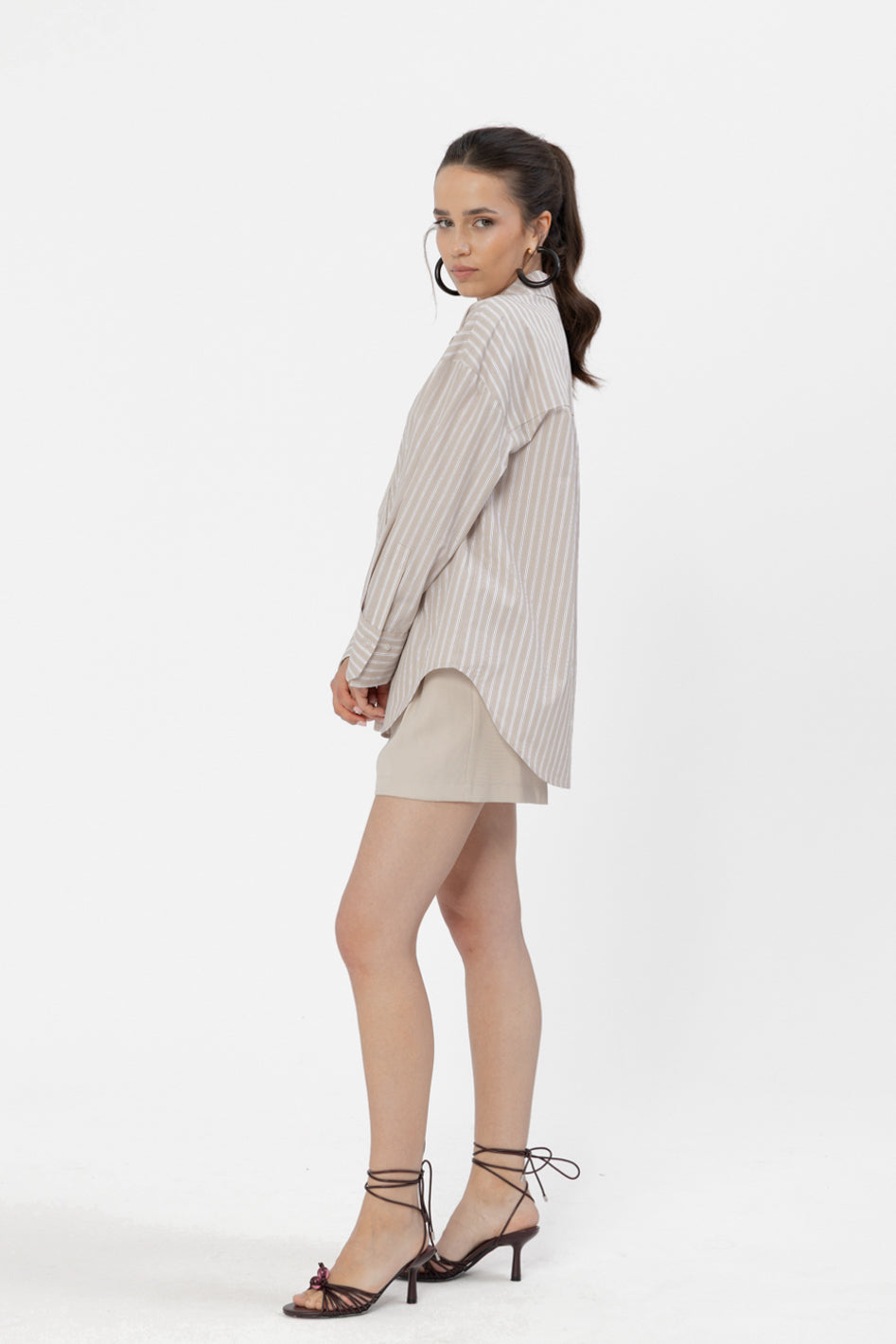 Koszula Menza Stripes Beige Petite