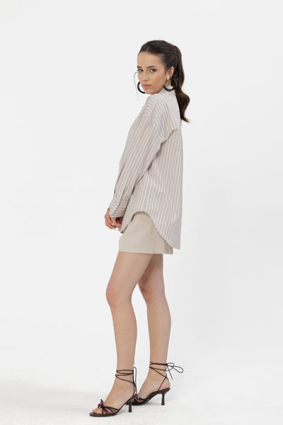 Koszula Menza Stripes Beige Petite