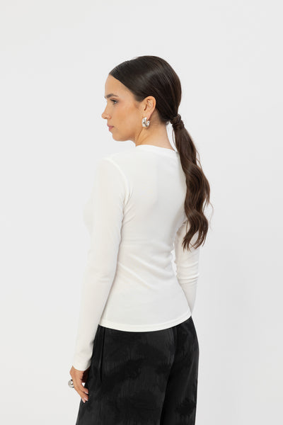 Longsleeve Selmo New White Petite