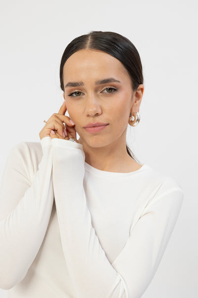 Longsleeve Selmo New White Petite