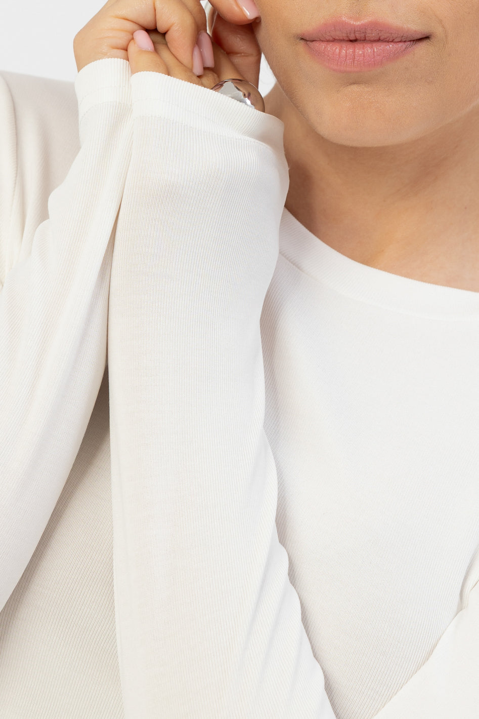 Longsleeve Selmo New White Petite