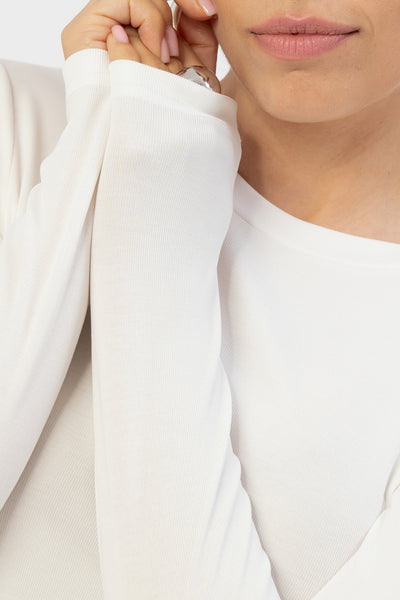 Longsleeve Selmo New White Petite