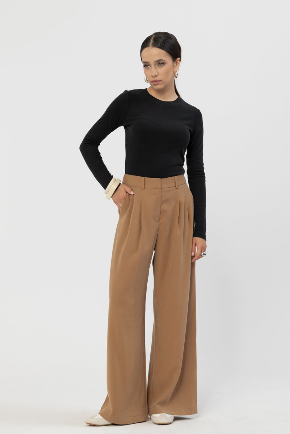 Spodnie Naver Vis Caramel Petite