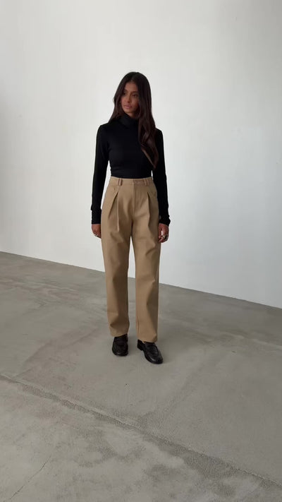 Spodnie Barrel Beige Petite