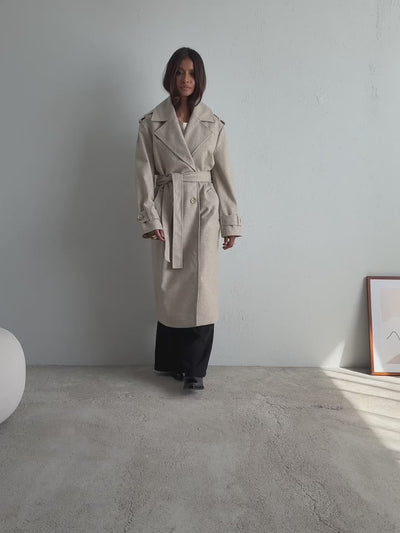Płaszcz Soleno Beige Wool Petite